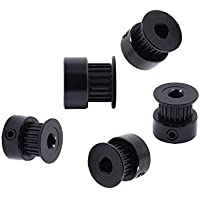 Los mejores  - Rueda sincrónica GT2 de aluminio 16-20 dientes de 6 mm de ancho de la correa de la polea de 4-5-6.35-8 mm de diámetro de…